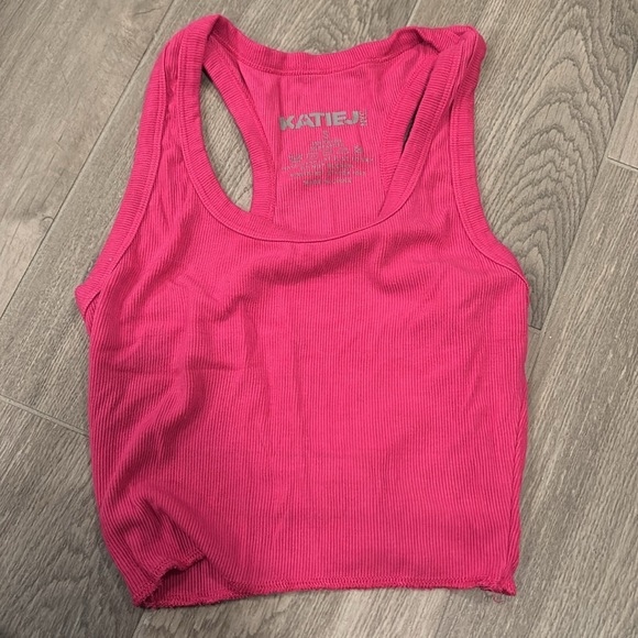 Katie J NYC Girls Racerback Crop Tops - Red, Pink, Blue, and Ombre Size L - Picture 2 of 13
